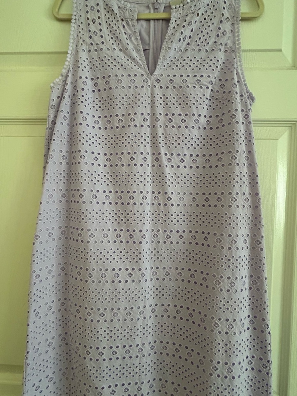 LOFT Lavender Eyelet Sleeveless Shift Dress
